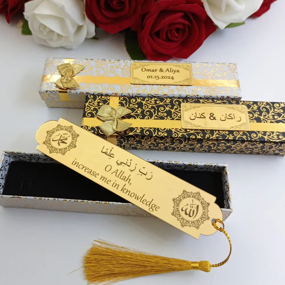 Custom Islamic Bookmark with Tassels Quran Bookmark Gift Yaseen Bookmark Favor Islamic Graduation Gift Ramadan Favor (No Box)