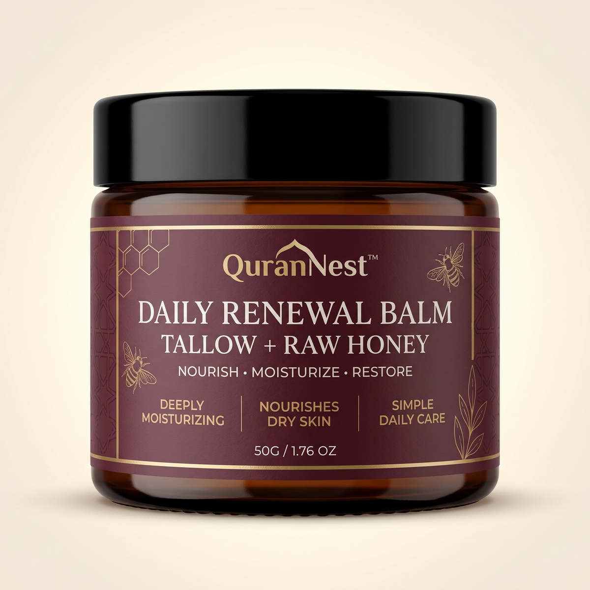 LifeTime Supply QuranNest™ Halal Daily Renewal Balm — Tallow + Honey