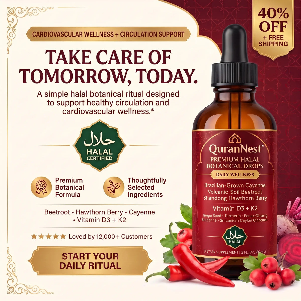^QuranNest™ Premium Halal Botanical Drops — Daily Vitality & Circulation Support